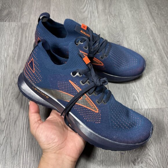 Men’s SAMPLE Brooks Levitate 5 Knit Blue Running Shoe 9 Stealthfit